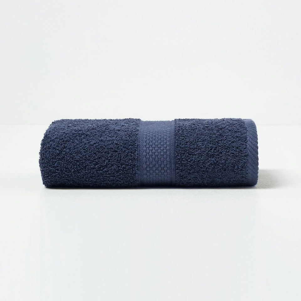 image 1 of Homescapes Turkish Cotton Hand Towel Set of 6 - Navy Blue Blue