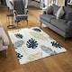 image 2 of Gold Glitter & Navy Leaves (Rug) Gold | Large: 140x200cm