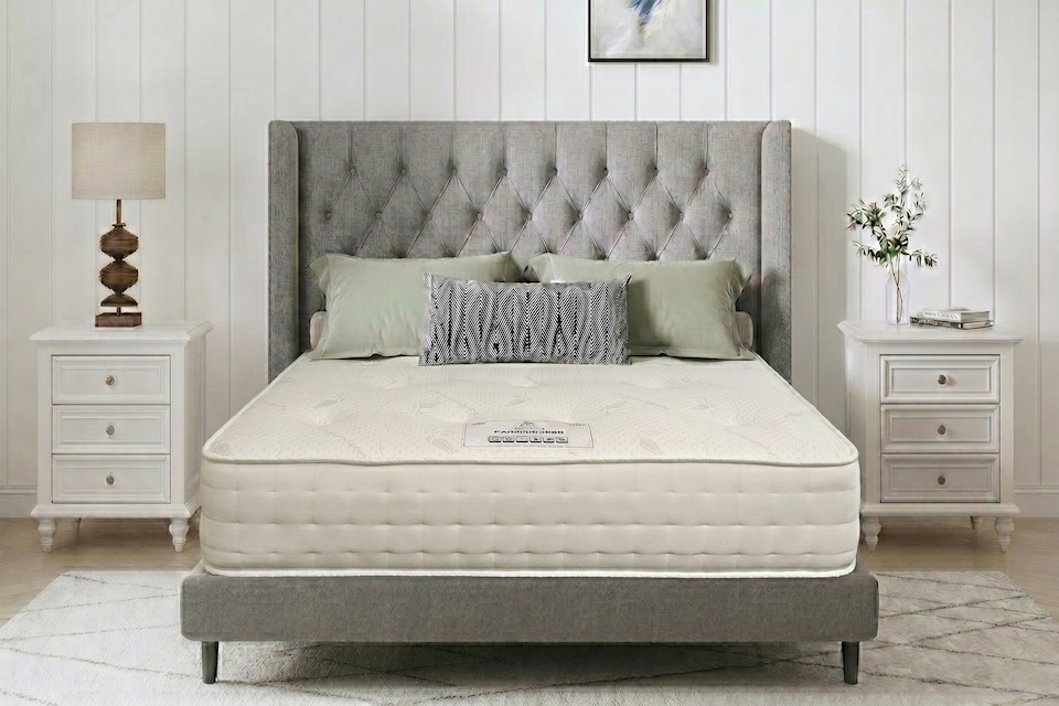 image 1 of Cashmere 2000 Silk Pocket Spring Medium Firm Natural Mattress With Edge Support