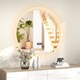 image 3 of COSTWAY Half Circle LED Bathroom Mirror Anti-Fog Vanity Mirror