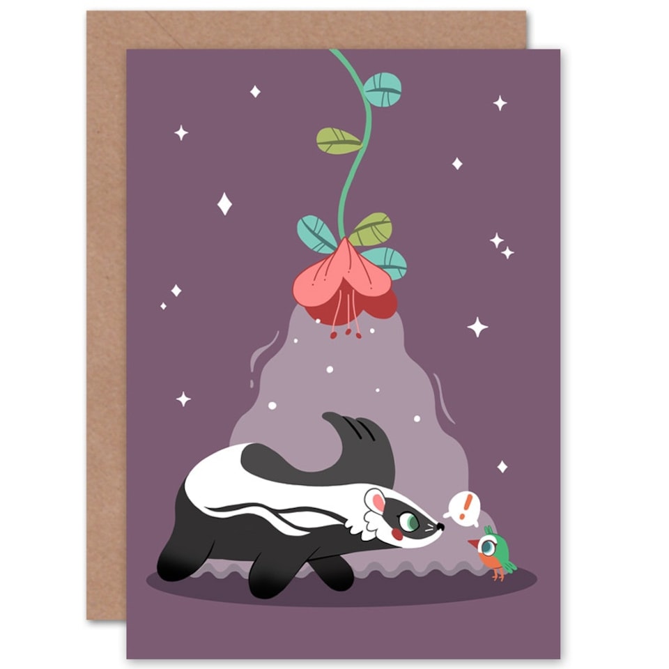 image 1 of Bird Badger Kids Birthday Child Kids Card