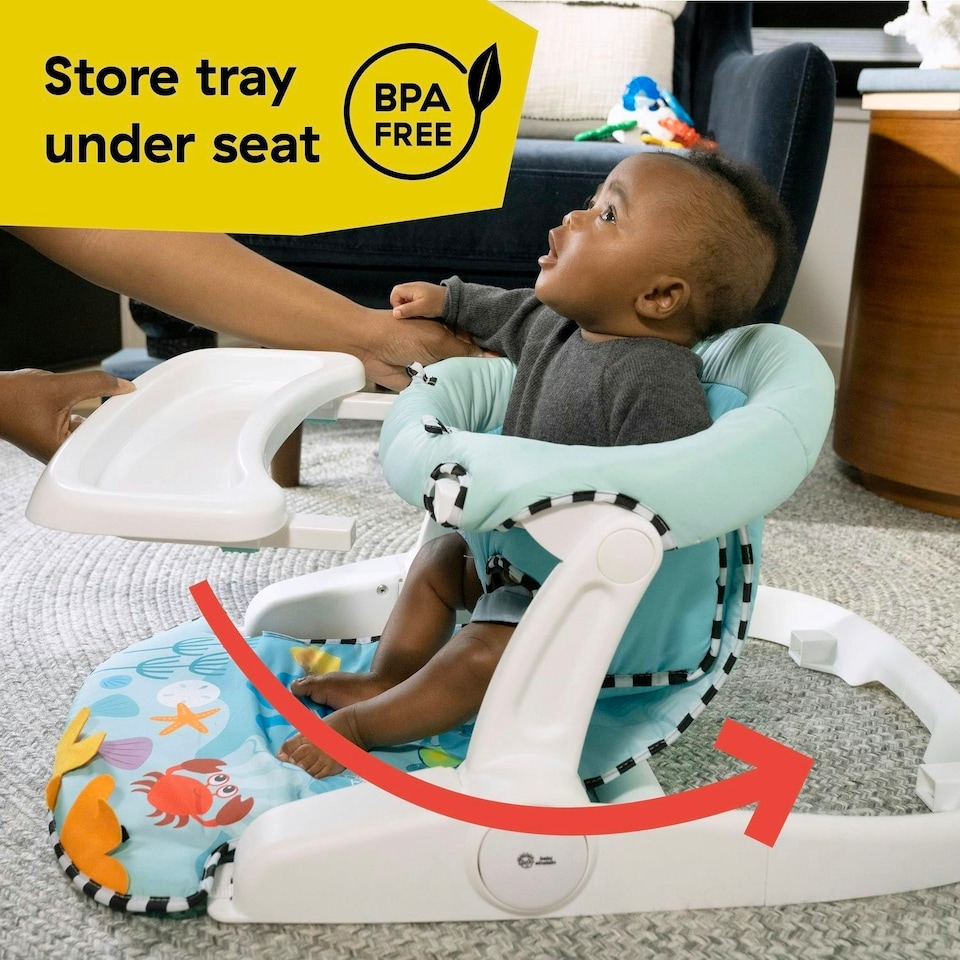 image 1 of Baby Einstein Sea of Support 2-in-1 Sit-Up Floor Seat with Removable Tray and Toys 4-12M