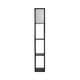 image 2 of ValueLights Struttura Black Shelving Floor Lamp with Fabric Shade