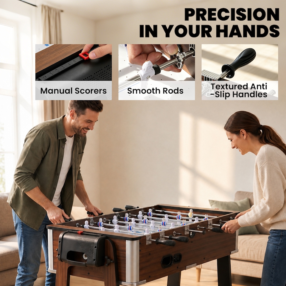 image 1 of SPORTNOW 3 in 1 Reversible Multi Game Table with Lockable Wheels and Shelf