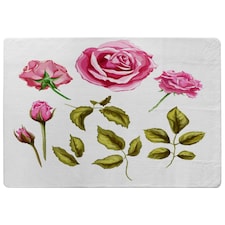 Roses & Leaves (Rug) Pink | Large: 140x200cm