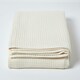 image 2 of Homescapes Organic Cotton Waffle Blanket/ Throw Natural - 228 x 228 cm | Cream