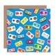 image 1 of Tape Cassette Retro Music Colourful Pattern Art Card