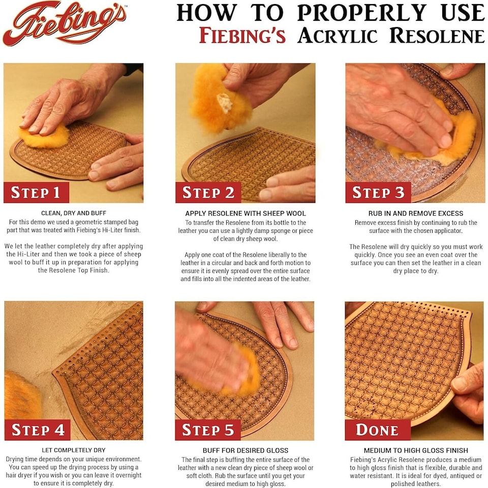 image 1 of Fiebing's Resolene Finisher - Acrylic Top Coat to Seal and Protect Leather 4oz | Brown | Brown