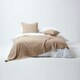 image 1 of Homescapes Cotton Rajput Ribbed Beige Throw - 225 x 255 cm | Cream | 1