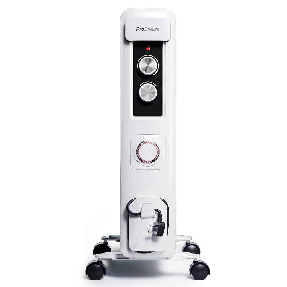 image 1 of Pro Breeze 2500W Compact Oil Filled Radiator Heater with 11 Fins and Thermostat Control