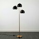 image 1 of ValueLights Dantzig Polished Copper Floor Lamp with Black Dome Shade