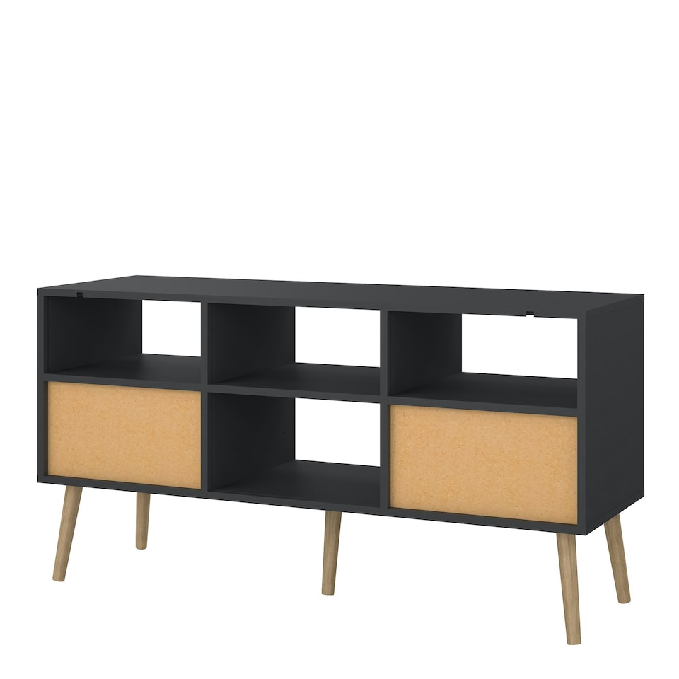 image 1 of Cumbria TV-Unit 2 Drawers Dark Grey