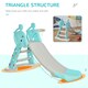 image 4 of HOMCOM 2 in 1 Kids Slide with Basketball Hoop 18 months -4 Years Old Deer Blue