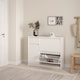 image 8 of Naia Shoe Cabinet with 2 Flip Down Doors 1 Door and 1 Drawer in White High Gloss