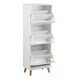 image 4 of Mitra Shoe Cabinet 3 Flip Down Doors in White