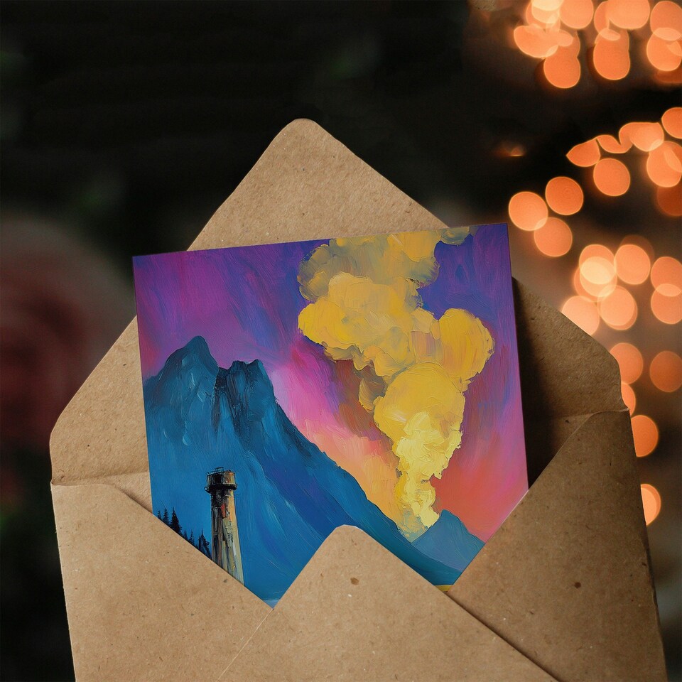 image 1 of Lighthouse by Volcano Iceland Coastal Landscape Birthday Greeting Card