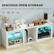 image 4 of HOMCOM 160cm TV Unit w/ LED Lights for 70in TV Modern TV Stand Cabinet | White | White