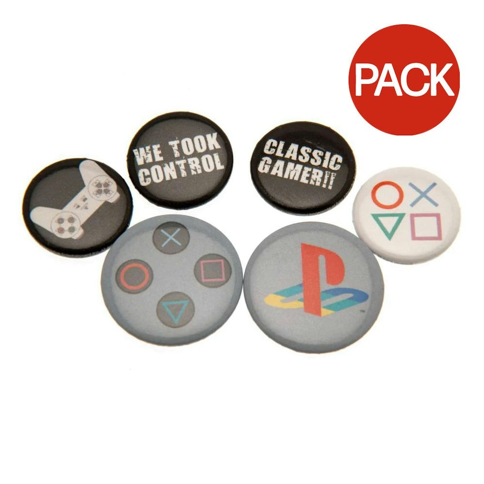 Playstation Icons Badge (Pack of 6) - Multicoloured - One Size