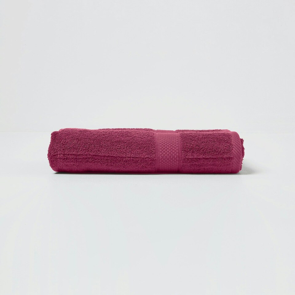 image 1 of Homescapes Turkish Cotton Bath Towel Set of 4 - Burgundy Red