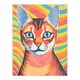 image 3 of Ginger Cat Bold Vibrant Screen Risograph Black Framed Wall Art Print A4