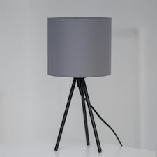 Leena Grey Metal Tripod Table Lamp Black
