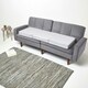 image 5 of Homescapes Grey Stripe Cotton Orthopaedic Foam 3 Seater Booster Cushion | Grey | Grey Stripe | 150 x 50 x 10 cm