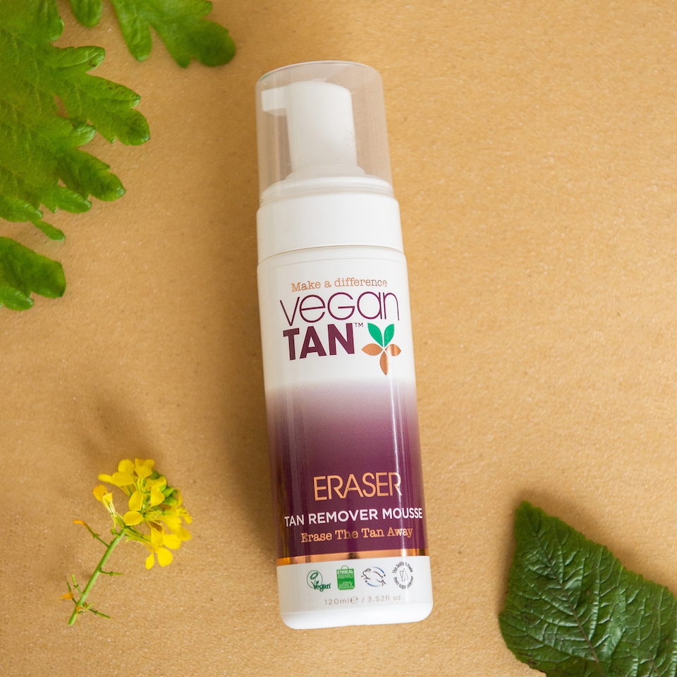 image 1 of VeganTan Tan Eraser Mousse, 5 Minute Action Fake Tan Remover, Gentle on the Skin, Effortlessly Removes Self Tan Stains and Streaks 120ml