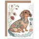 image 1 of Floral Patterns Dachshund Short Haired Dog Art Card