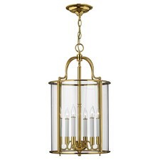 Gentry 6 Light Large Ceiling Lantern Pendant Polished Brass, E14