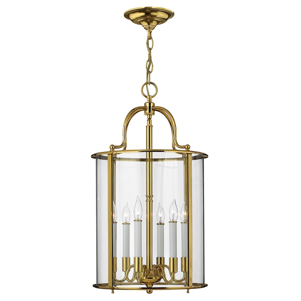 image 1 of Gentry 6 Light Large Ceiling Lantern Pendant Polished Brass, E14