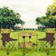 image 7 of 3PC Camping Table & Folding Chair Set Outdoor Fishing Seats with Cup Holders