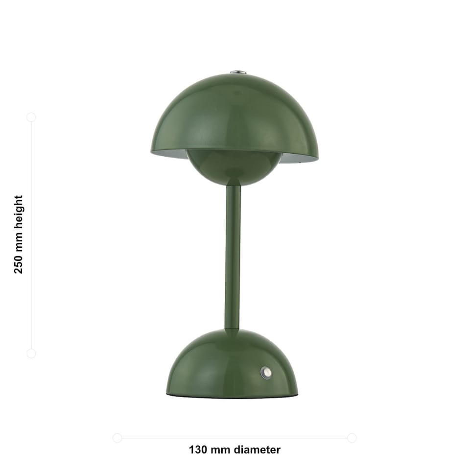 image 1 of Eleanor - Sage Green LED Rechargeable Touch Table Lamps Twin Pack