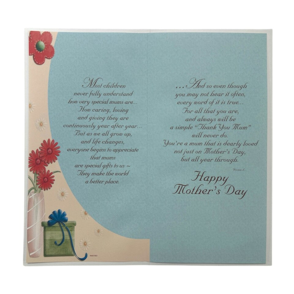 image 1 of Special Thank You To Mum Vintage-Style Mother's Day Card