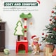 image 3 of PawHut Christmas Cat Tree, 103cm Multilevel Cat Climbing Tower with Scratching Post and Board, Condo, Platform and Toys, Kitty Activity Centre for Indoor Kittens, Green