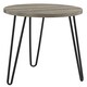 image 2 of Owen Retro Round End Table in Distressed Grey Oak Grey | Grey Oak