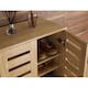 image 3 of Oslo 2 Door Wooden Shoe Storage Cabinet Rack Stand Cupboard Slatted Doors | Brown