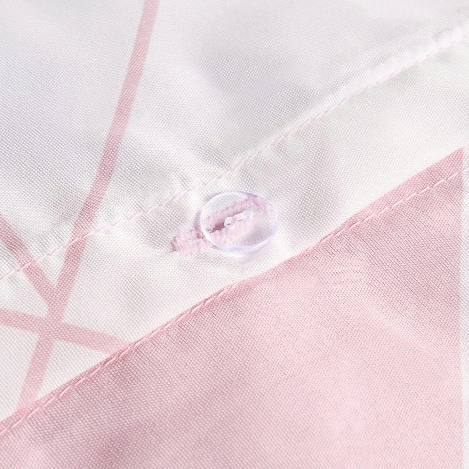 image 1 of OHS Geometric Reversible Print Duvet Cover and Pillowcase Set, Double - Blush Pink