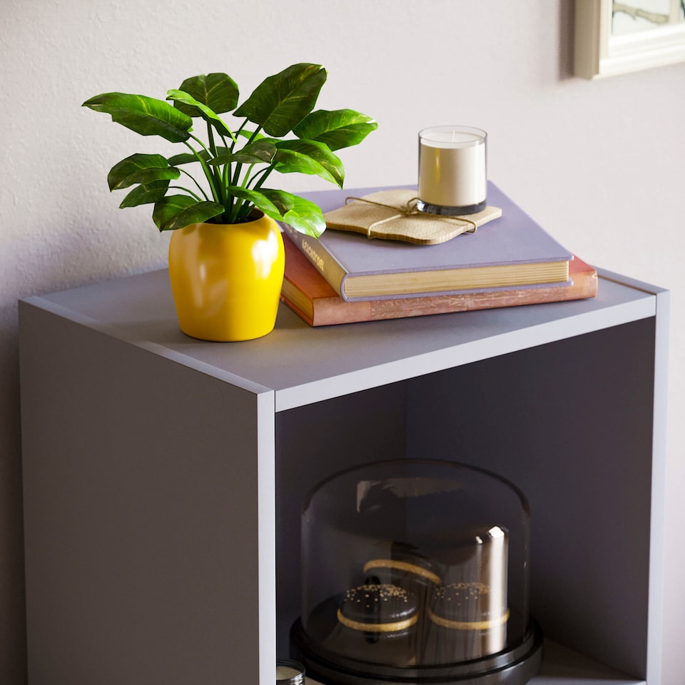 image 1 of Vida Designs Oxford 3 Tier Cube Bookcase Display Storage, Grey
