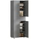 image 1 of HOMCOM Kitchen Cupboard Storage Cabinet Push Open Doors and Drawers, Grey