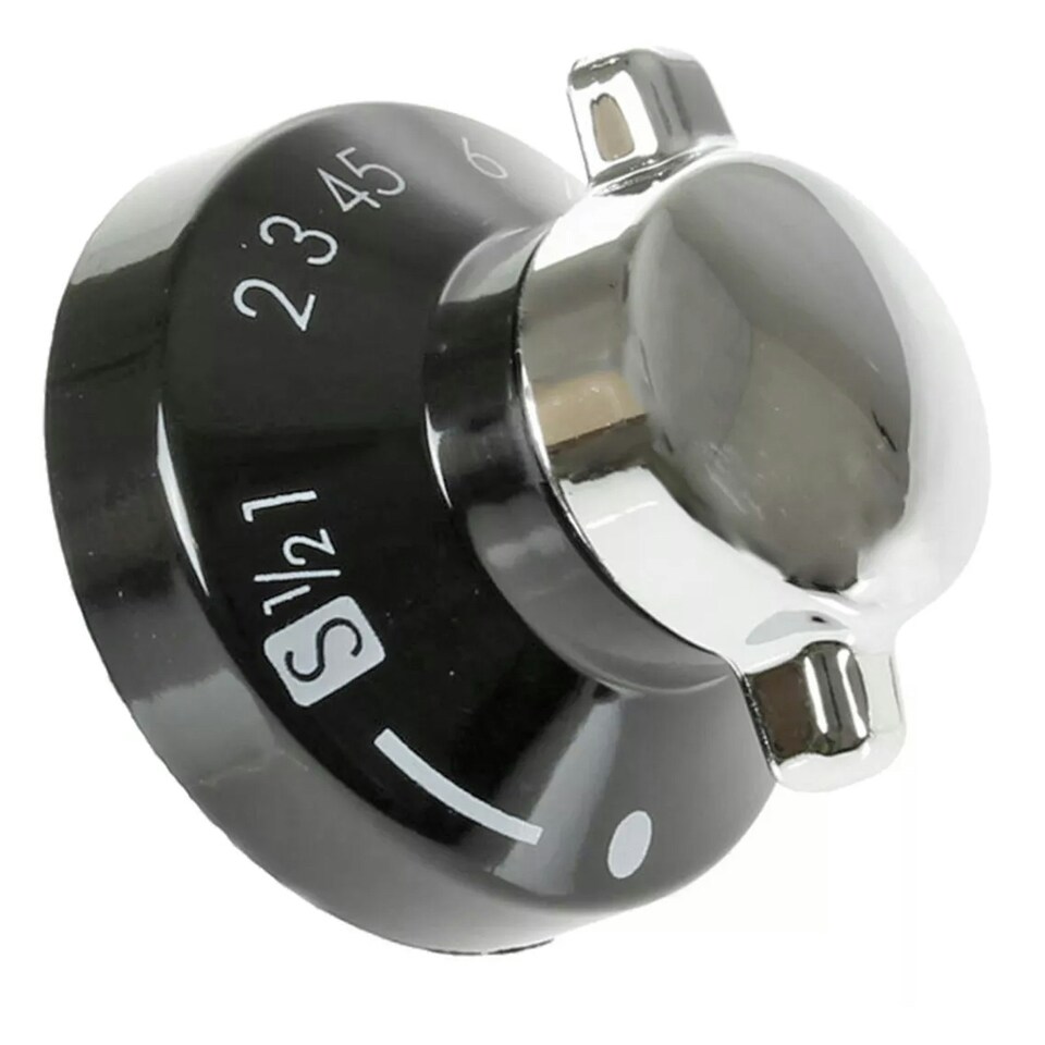 image 1 of SPARES2GO Control Knob for Belling  444445523, 444445724  New World 444441153 Gas Oven Cooker (Pack of 6 Knobs) Black | Silver