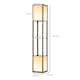 image 5 of HOMCOM Floor Lamp with Shelves and Dual Light, Modern Corner Standing Lamp with TC Fabric Lampshade for Living Room, Bedroom, Bulb not Included, Rustic Brown