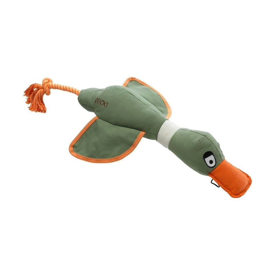 House Of Paws Duck Canvas Rope Dog Toy - Khaki Green - One Size