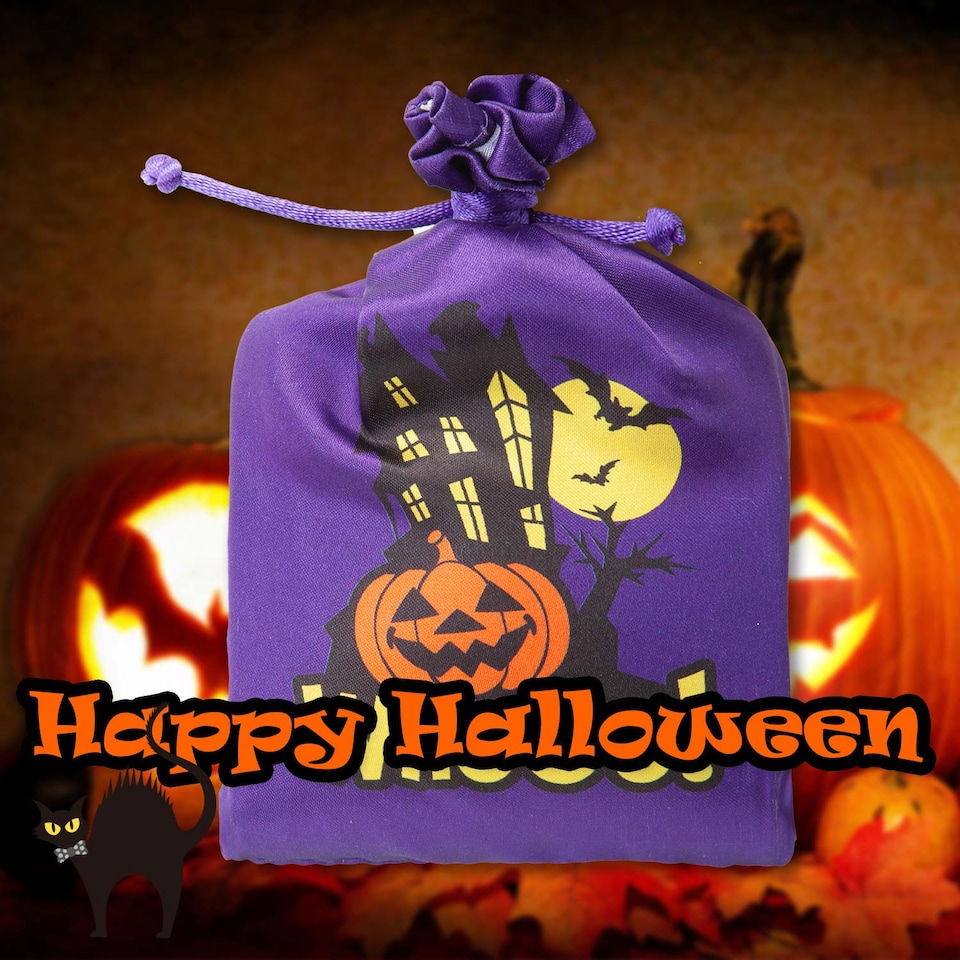 image 1 of PMS Halloween Bag with Creepy Sounds - Purple Pumpkin Trick or Treat Bag