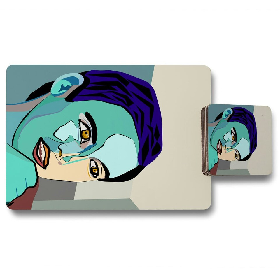 image 1 of thoughtful boy (Placemat & Coaster Set)