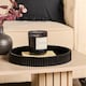image 2 of OHS Ribbed Round Decorative Tray Table Organiser Countertop Storage | Black