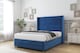 image 3 of Sloomy Sterling Navy Plush Divan Bed Base 2 Drawers Foot-End With 54 Inch Wingback Headboard & 12 Inch Matching Footboard | Blue | Navy | Double | 1
