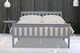 image 3 of 5ft King Size Grey finish wood wooden bed frame, pine wood grey wood finish bedstead | Grey | King