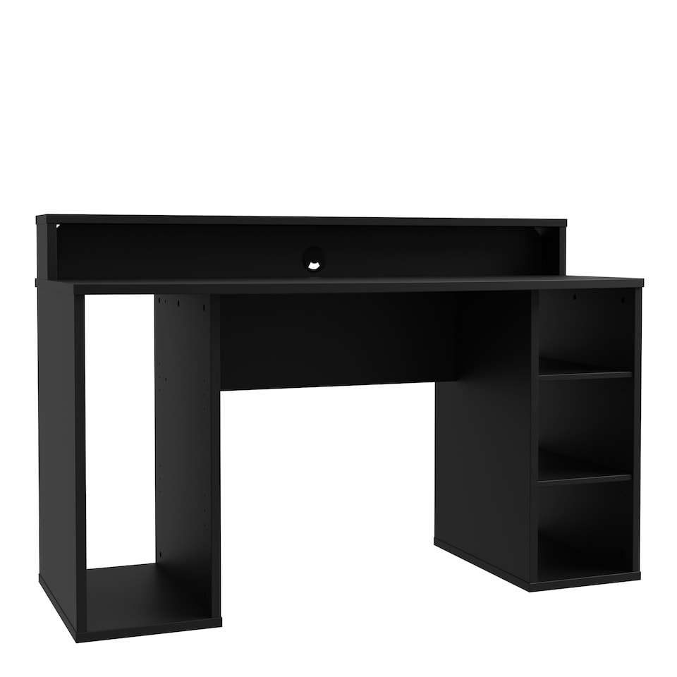 image 1 of Tezaur Black Gaming Desk with Colour Changing LED