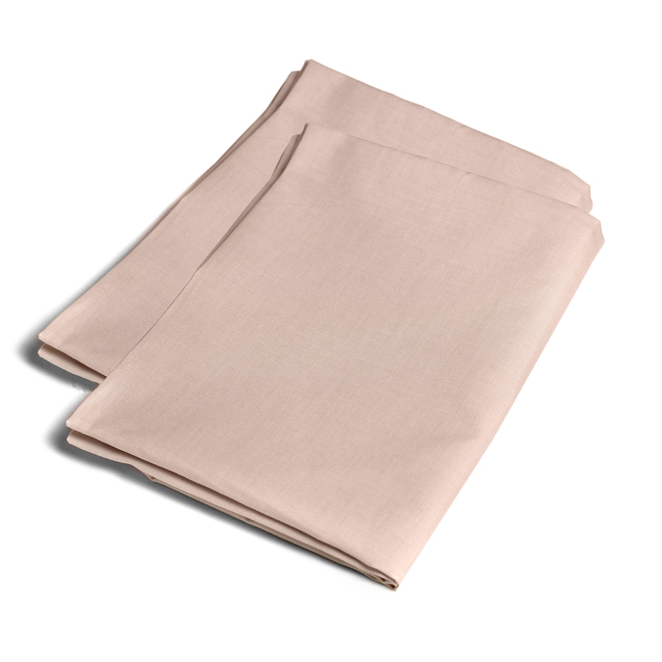 image 1 of Serene Plain Dyed Pair of Housewife Pillowcases Blush