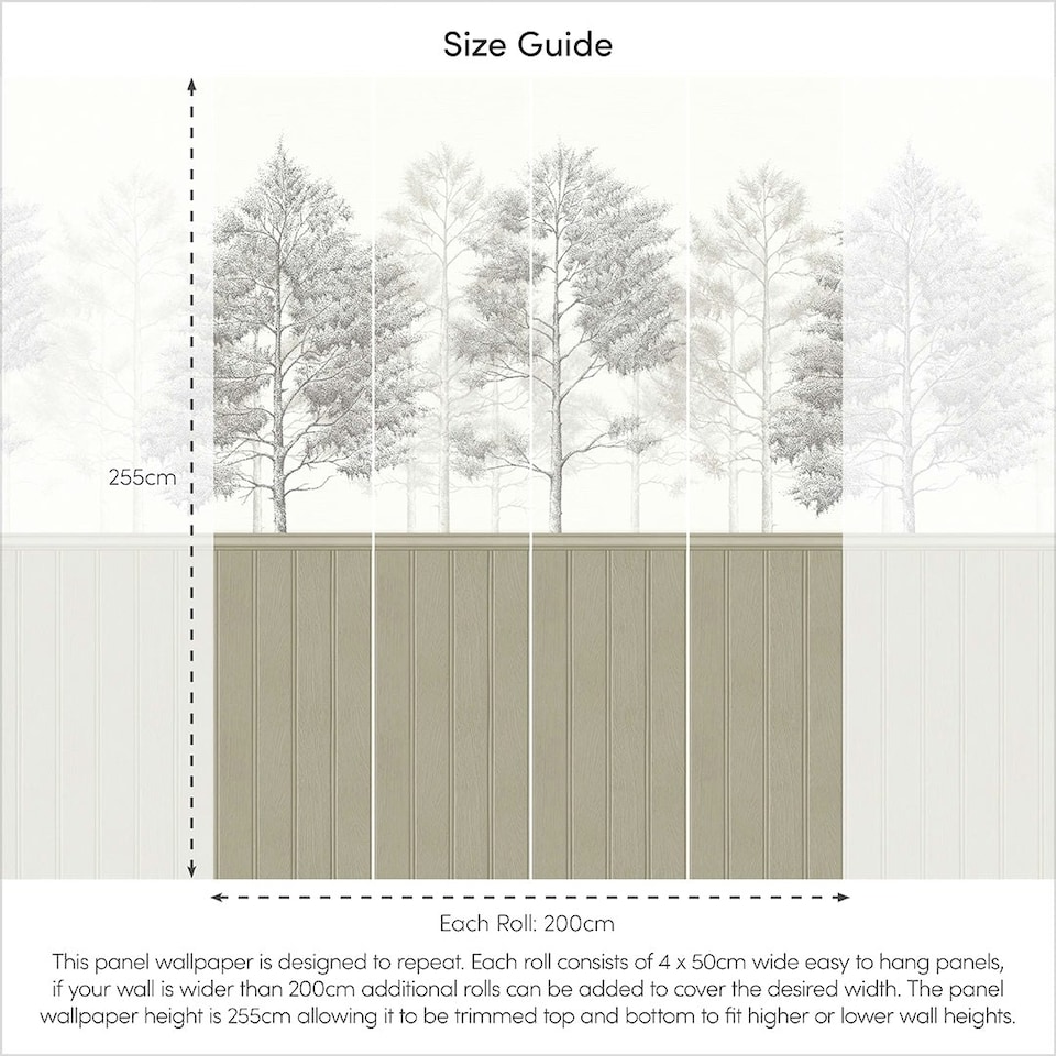 image 1 of Woodland Whisper Panel Wallpaper in Taupe Multi